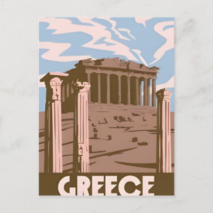 Cartão Postal Grécia viagens vintage Santorini Atenas Creta Retr