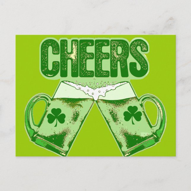 Cartão Postal Green Beer Cheers (Frente)