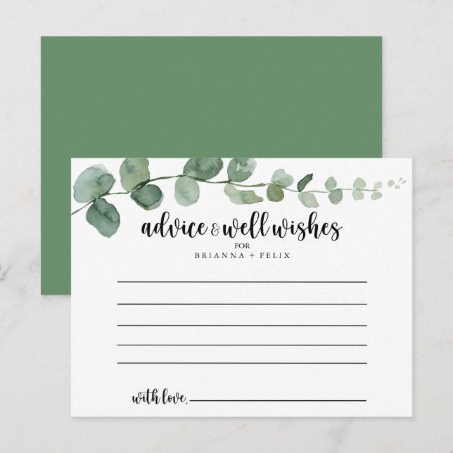 Cartão Postal Green Delight Eucalyptus Wedice Card (Frente/Verso)