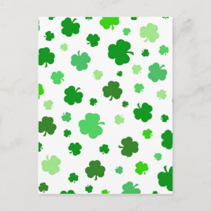 Cartão Postal Green Irish Shamrocks