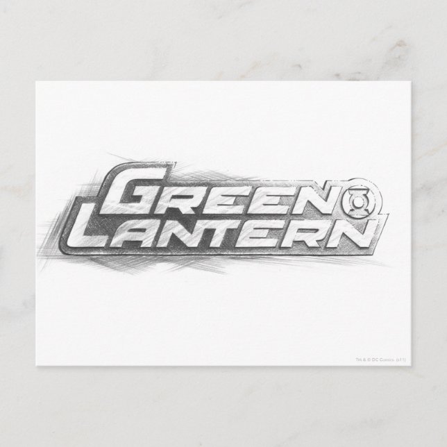 Cartão Postal Green Lantern Drawing (Frente)