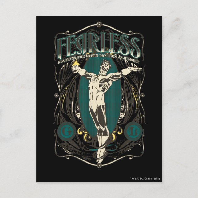 Cartão Postal Green Lantern - "Fearless" Poster (Frente)