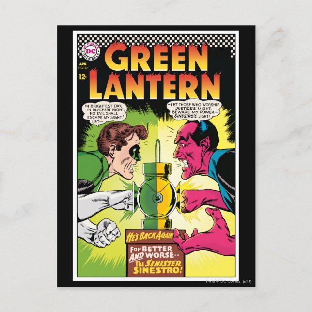 Cartão Postal Green Lantern vs Sinestro (Frente)