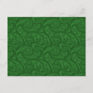 Cartão Postal Green Paisley