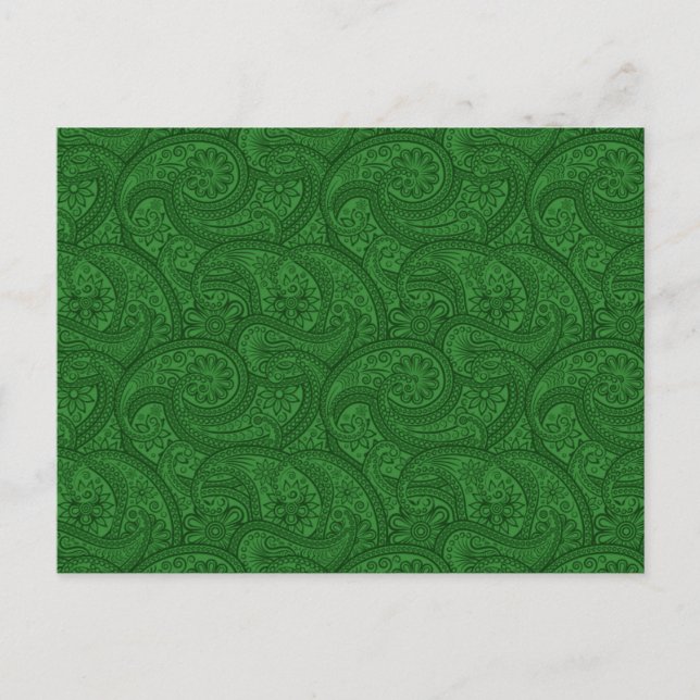 Cartão Postal Green Paisley (Frente)