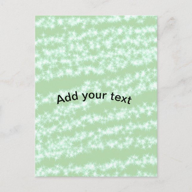 Cartão Postal Green pastel glitter sparkle name text boho retro  (Frente)