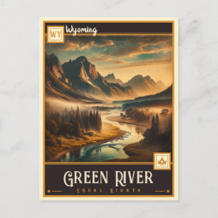 Cartão Postal Green River, Wyoming Vintage