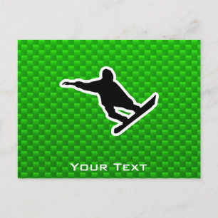 Cartão Postal Green Snowboard