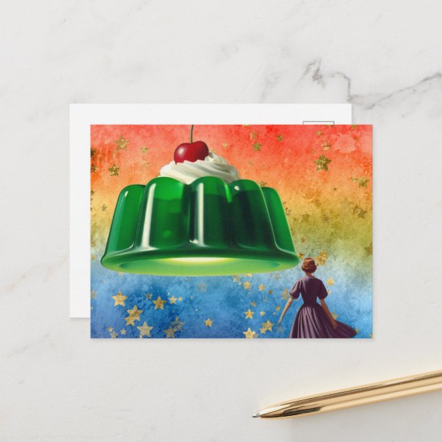 Cartão Postal Green Surreal Sweet Treat (Frente/Verso In Situ)