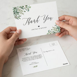 Cartão Postal Greenery Eucalyptus deixa obrigado