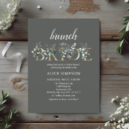 Cartão Postal Greenery Eucalyptus Script Bridal Brunch Chá