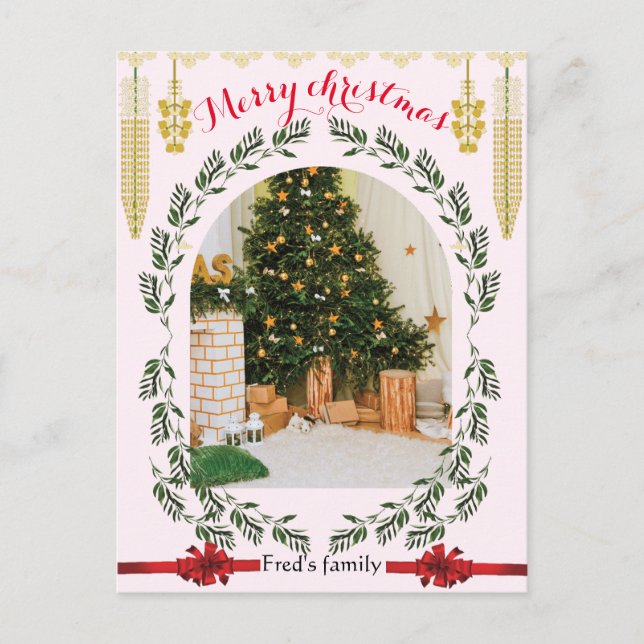 Cartão Postal Greenery Foliage - Foto da Arca Trendy Felry Natal (Frente)