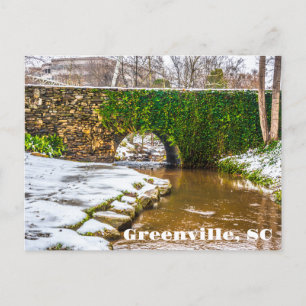 Cartão Postal Greenville, Carolina do Sul, neve no Rio Reedy