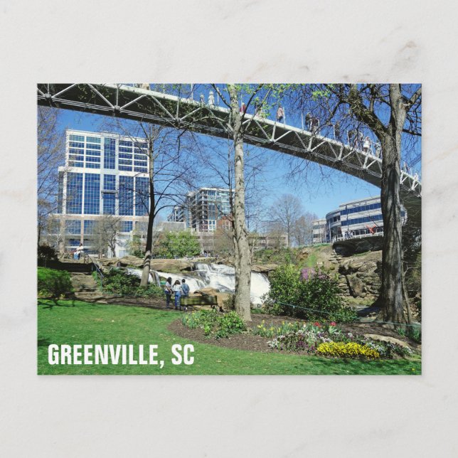 Cartão Postal Greenville South Carolina Liberty Bridge Viagem (Frente)