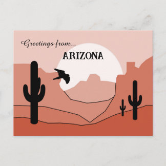 Cartão Postal Greetings from Arizona State Sunny Monochromatic 