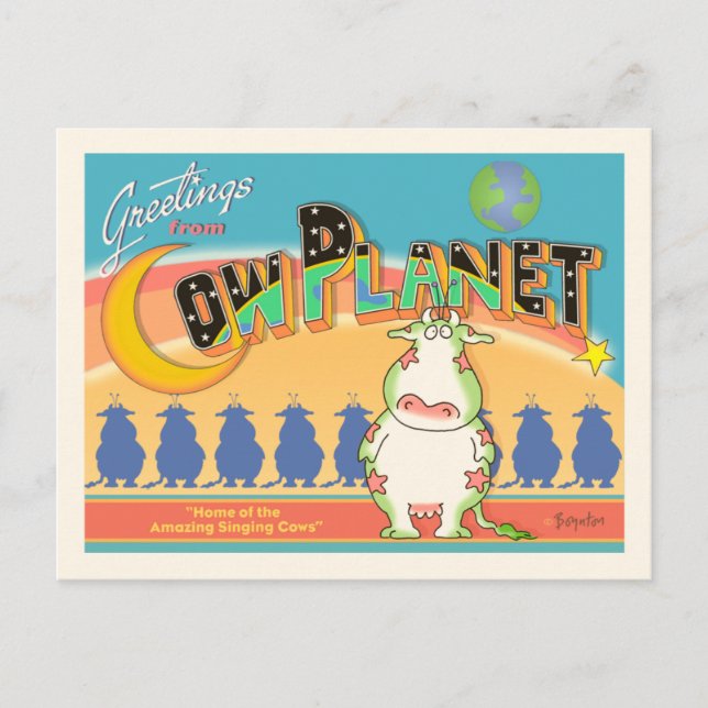 CARTÃO POSTAL GREETINGS FROM COW PLANET (Frente)