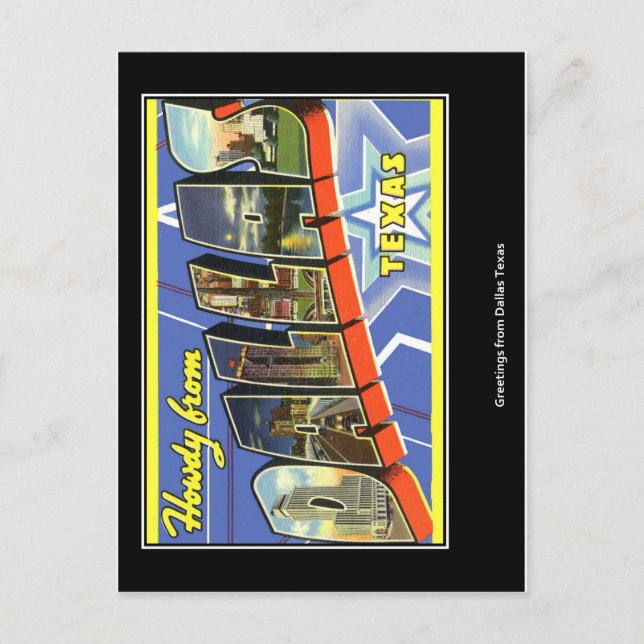 Cartão Postal Greetings from Dallas Texas (Frente)