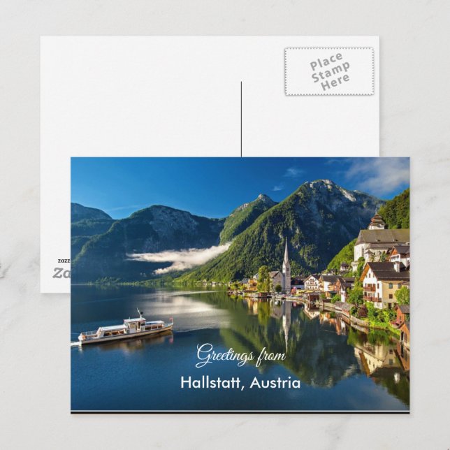 Cartão Postal Greetings from Hallstatt, Austria (Frente/Verso)
