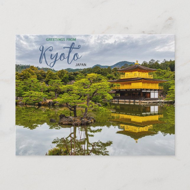 Cartão Postal Greetings from Kyoto Japan Postcard (Frente)