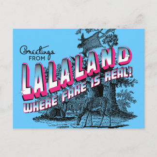 Cartão Postal Greetings from LALA LAND - where fake is real