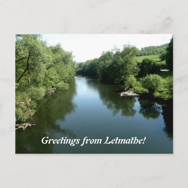 Cartão Postal Greetings from Letmathe - River Lenne (Frente)
