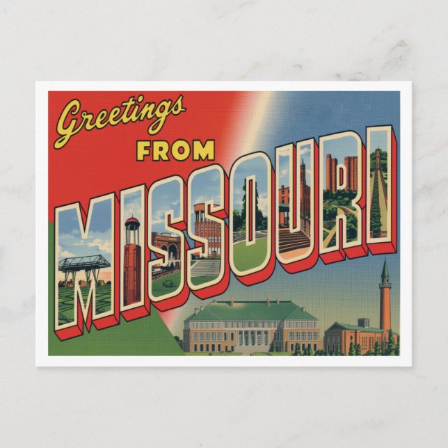 Cartão Postal Greetings from Missouri (Frente)