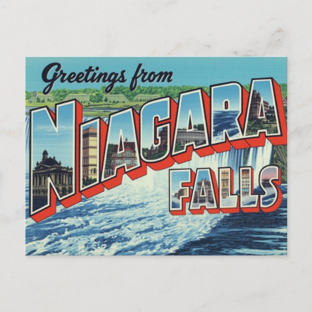 Cartão Postal Greetings from Niagara Falls (Frente)