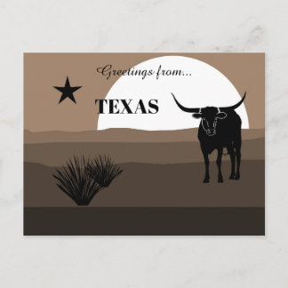 Cartão Postal Greetings from Texas State Earth Tones