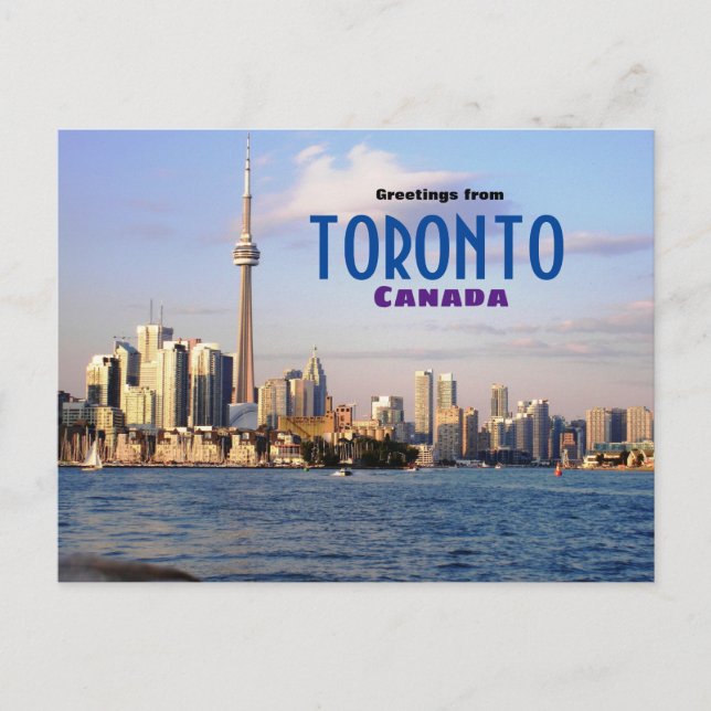 Cartão Postal Greetings from Toronto Canada Scenic Postcard (Frente)