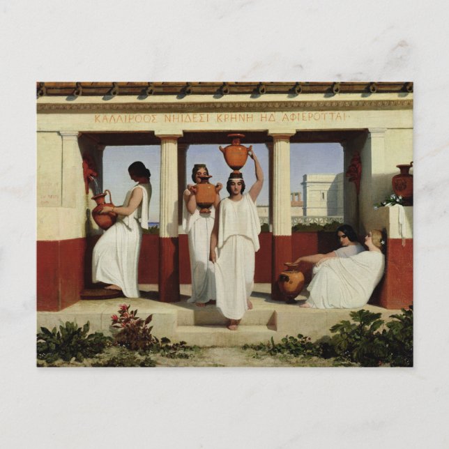Cartão Postal Gregas Mulheres na Fonte, 1841 (Frente)