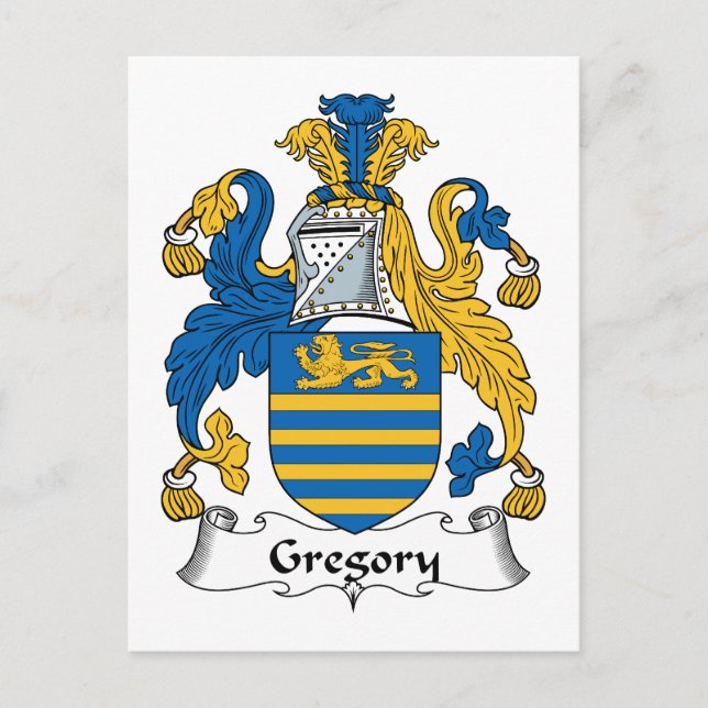 Cartão Postal Gregory Family Crest (Frente)