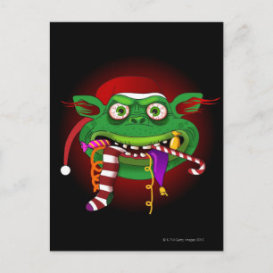 Cartão Postal Gremlin comendo doce