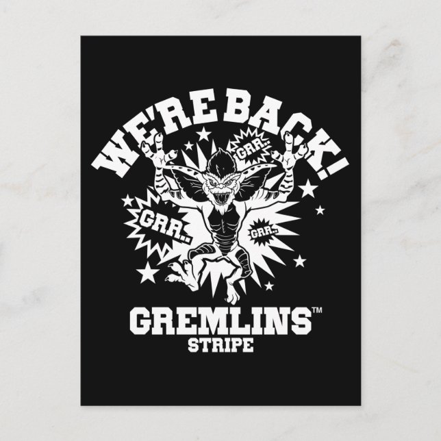 Cartão Postal Gremlins | Stripe We're Back (Frente)