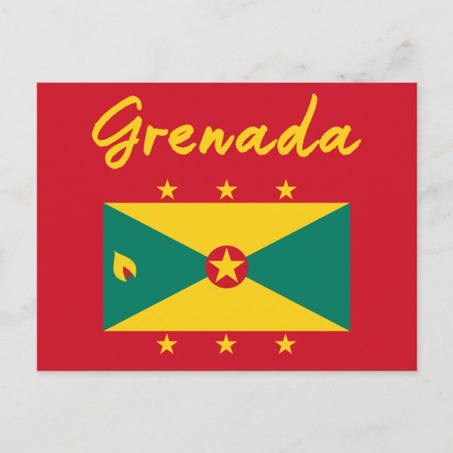 Cartão Postal Grenada Flag Grenadiano Caribe Carnaval Mas (Frente)