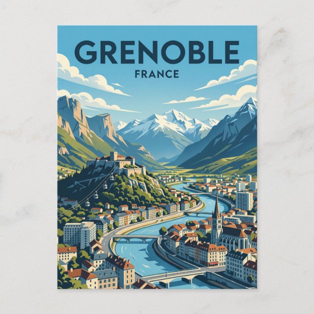 Cartão Postal Grenoble França (Frente)