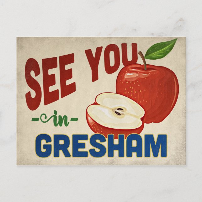 Cartão Postal Gresham Oregon Apple - Viagens vintage (Frente)