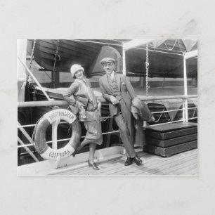Cartão Postal Greta Garbo e Mauritz Stiller 1925