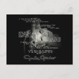 Cartão Postal Greta Garbo Postcard