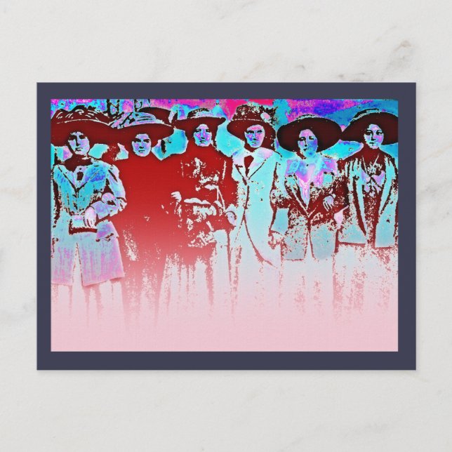 Cartão Postal Greve de Mulheres de Fábrica em 1909 (Frente)