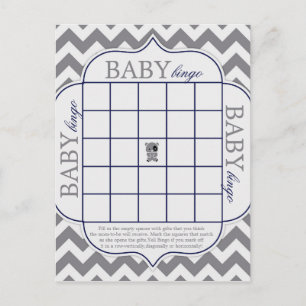 Cartão Postal Grey Chevron com Panda Baby Bingo