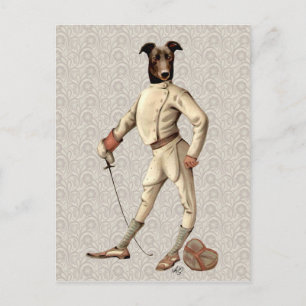 Cartão Postal Greyhound Fencer no Cream Cheio 2