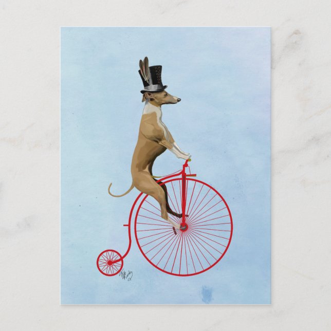 Cartão Postal Greyhound no Red Penny Farthing (Frente)