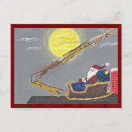 Cartão Postal Greyhound Puxando o Trenó do Papai Noel