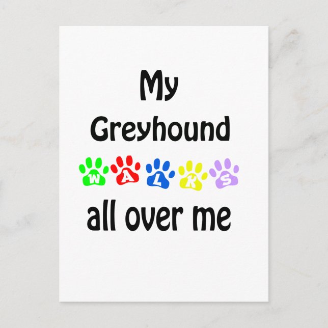 Cartão Postal Greyhound Walks Design (Frente)
