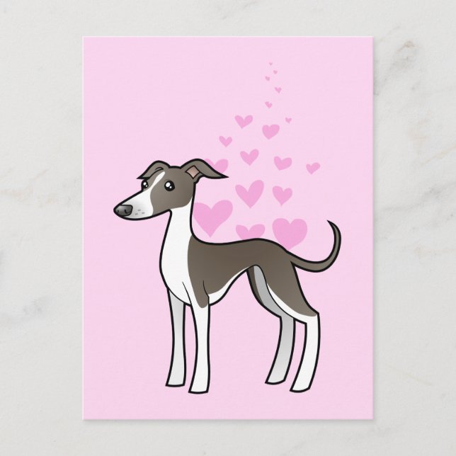Cartão Postal Greyhound / Whippet / Italiano Greyhound Love (Frente)