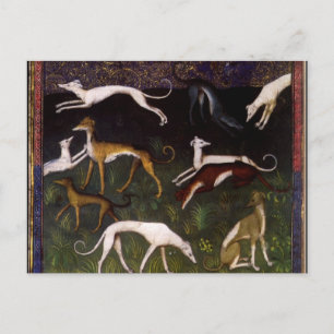 Cartão Postal Greyhounds medieval no Deep Woods