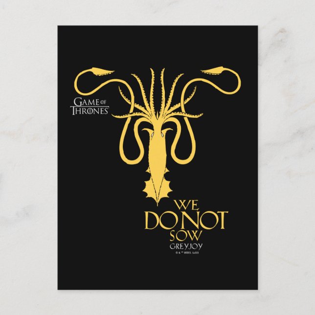 Cartão Postal Greyjoy Sigil - Nós Não Fazemos Sow (Frente)