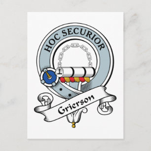 Cartão Postal Grierson Clan Crachá