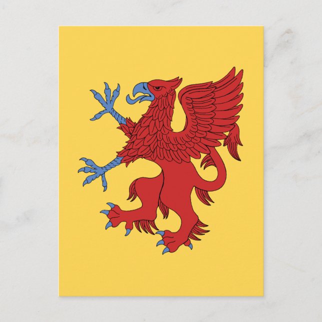 Cartão Postal Griffin Rampant Gules (Frente)