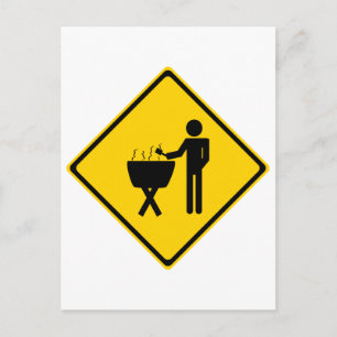 Cartão Postal Grill Master Road Sign